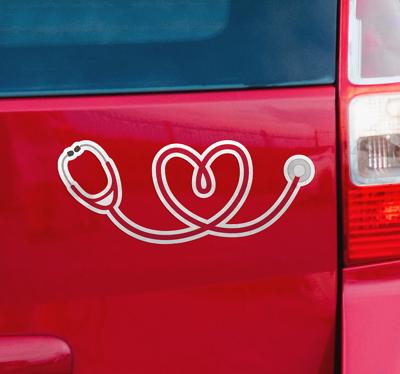 Stethoscoop hart autosticker