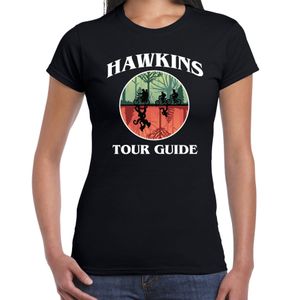 Stranger Halloween verkleed shirt hawkins tour guide zwart voor dames