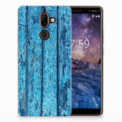 Nokia 7 Plus | Bumper Hoesje | Wood Blue