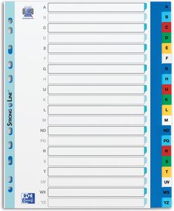 OXFORD tabbladen, formaat A4 maxi (voor showtassen), uit PP, 11-gaatsperforatie, gekleurde tabs,  set A-Z