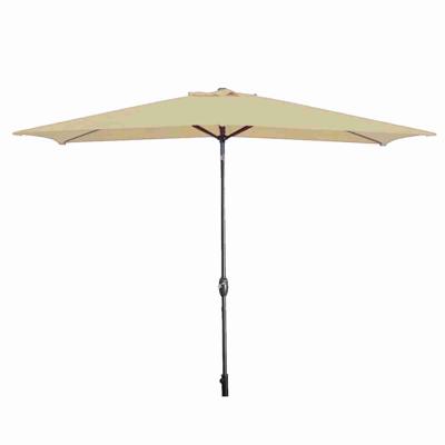 Marbueno Parasol Staal 8 Spaken 200x300 cm Polyester Bruin Tuin, Zwembad, Terras