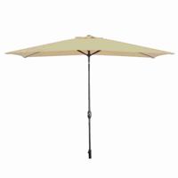 Marbueno Parasol Staal 8 Spaken 200x300 cm Polyester Bruin Tuin, Zwembad, Terras