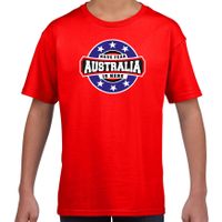 Have fear Australia is here / Australie supporter t-shirt rood voor kids - thumbnail