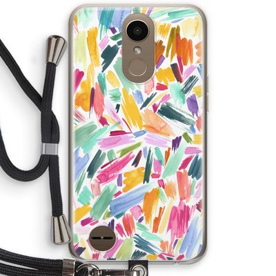 Watercolor Brushstrokes: LG K10 (2017) Transparant Hoesje met koord
