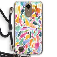 Watercolor Brushstrokes: LG K10 (2017) Transparant Hoesje met koord
