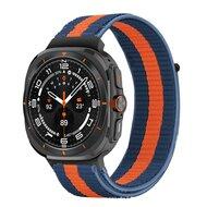 Nylon loop bandje - Blauw / oranje - Samsung Galaxy Watch Ultra 47mm Nylon loop bandje - Blauw / oranje - Samsung Galaxy Watch Ultra 47mm