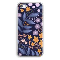 Flowers with blue leaves: iPhone 5 / 5S / SE Transparant Hoesje - thumbnail