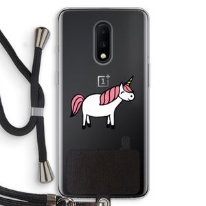 Eenhoorn: OnePlus 7 Transparant Hoesje met koord