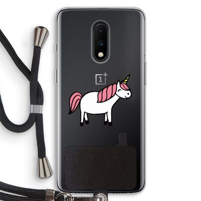 Eenhoorn: OnePlus 7 Transparant Hoesje met koord