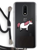 Eenhoorn: OnePlus 7 Transparant Hoesje met koord