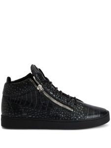 Giuseppe Zanotti baskets montantes Kriss à effet peu de crocodile - Noir