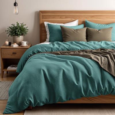 RoyalTextile - Waffle Dekbedovertrek - Groen - 240 x 200/260 RoyalTextile - Waffle Dekbedovertrek - Groen - 240 x 200/260