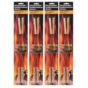 Barbecue Collection Spiezen - 16x stuks - vleespennen - metaal met houten handvat - 38 cm