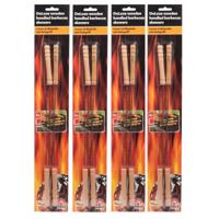 Barbecue Collection Spiezen - 16x stuks - vleespennen - metaal met houten handvat - 38 cm