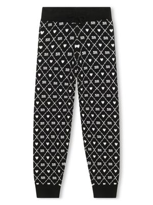 SONIA RYKIEL ENFANT pantalon de jogging à logo en intarsia - Noir
