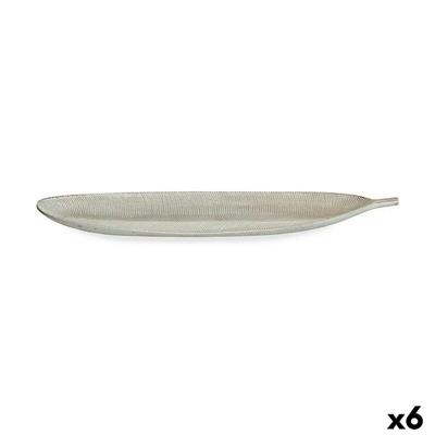 Middenstuk Gift Decor LH520814 LH520814 Wit Hout MDF 59,5 x 3 x 21,6 cm Decoratie Blad van een plant (6 Stuks)