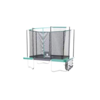 3 in 1 Rechthoekige Trampoline met Ladder & Basketbalring & Voetbaldoel Kinderen Trampoline Groen