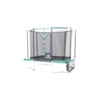 3 in 1 Rechthoekige Trampoline met Ladder & Basketbalring & Voetbaldoel Kinderen Trampoline Groen