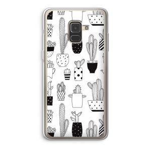 Cactusmotief: Samsung Galaxy A8 (2018) Transparant Hoesje