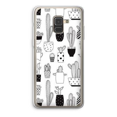 Cactusmotief: Samsung Galaxy A8 (2018) Transparant Hoesje