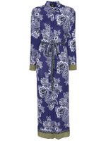 ETRO robe à fleurs en all over - Bleu