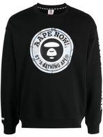 AAPE BY *A BATHING APE® sweat en coton mélangé à logo imprimé - Noir