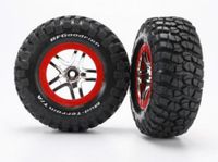 Tires & wheels, assembled, glued (s1 ultra-soft, off-road racing compound) (split-spoke chrome, red beadlock style wheels, bfgoodrich) - thumbnail