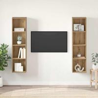 TV-kast 2 pcs Bruin 37 x 37 x 142.5 cm Bewerkt hout