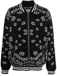 Alanui veste bomber zippée en maille intarsia - Noir