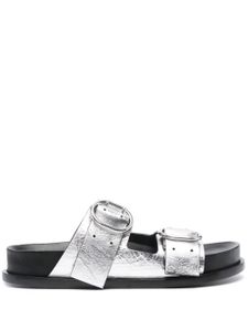 Jil Sander sandales en cuir à double brides - Argent