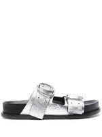 Jil Sander sandales en cuir à double brides - Argent - thumbnail