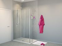 Balmani Modular inloopdouche met vaste zijwand 120 x 200 cm mikado glas glanzend chroom profiel - thumbnail