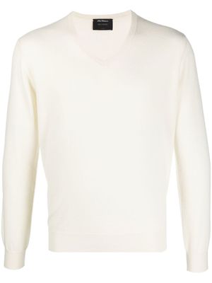 Dell'oglio pull en maille fine à col v - Blanc