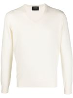 Dell'oglio pull en maille fine à col v - Blanc