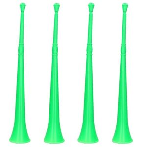 4x stuks groene vuvuzela grote blaastoeter 48 cm