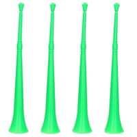 4x stuks groene vuvuzela grote blaastoeter 48 cm