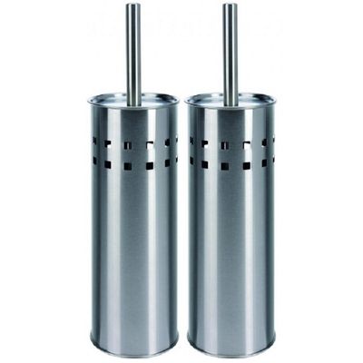2x RVS toiletborstel met houder 39 cm