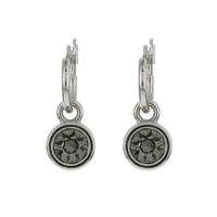Biba Hang Oorbellen met Swarovski Steentje Silver Night
