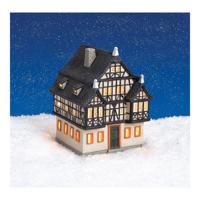 Wurm Lichthaus Dreigiebelhaus Kröv / Mosel van porselein, veelkleurig (B/H/D) 13x18x13cm