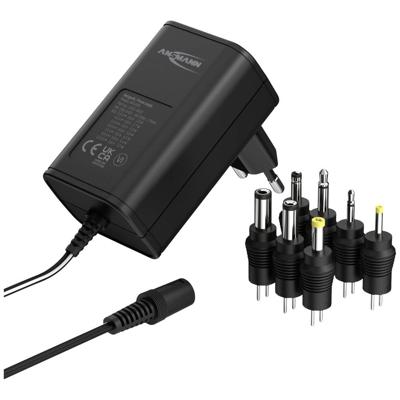 Ansmann 1201-0022 Stekkernetvoeding, instelbaar 12 V/DC, 9 V/DC, 7.5 V/DC, 6 V, 4.5 V/DC, 3 V 600 mA 7.20 W