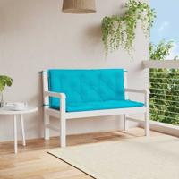 VidaXL Tuinbankkussens 2 st 120x50x7 cm stof turquoise