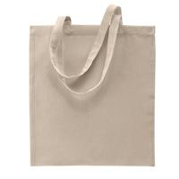 Shopper schoudertasje - beige - katoen - 38x42 cm - met hengels - 11 liter