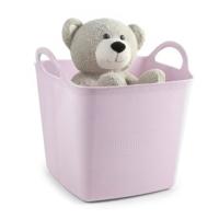Kunststof Kuip / emmer / wasmand - flexibel - oudroze - 27 liter - vierkant - met hengsels