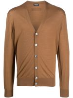 Zegna V-neck wool cardigan - Marron - thumbnail