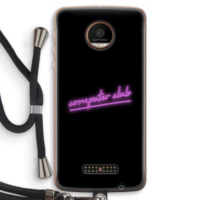 Vice Black: Motorola Moto Z Force Transparant Hoesje met koord