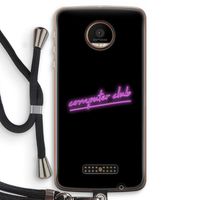 Vice Black: Motorola Moto Z Force Transparant Hoesje met koord