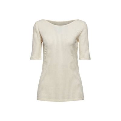 edc Women ribgebreide top van gerecycled polyester ecru edc Women ribgebreide top van gerecycled polyester ecru
