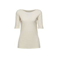 edc Women ribgebreide top van gerecycled polyester ecru - thumbnail