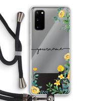 Gele bloemen: Samsung Galaxy S20 Transparant Hoesje met koord