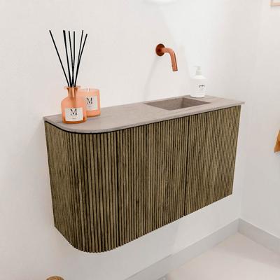 Toiletmeubel Mondiaz Joya Dlux | 71.6 cm | Meubelkleur Dusk | Faye wastafel Saba Wasbak Rechts | Zonder kraangat(en)